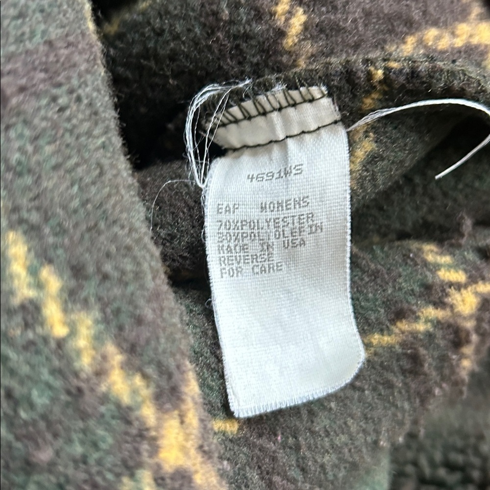 Womens Woolrich plaid half zip made in USA pullover dark green fleece size small - Picture 7 of 10